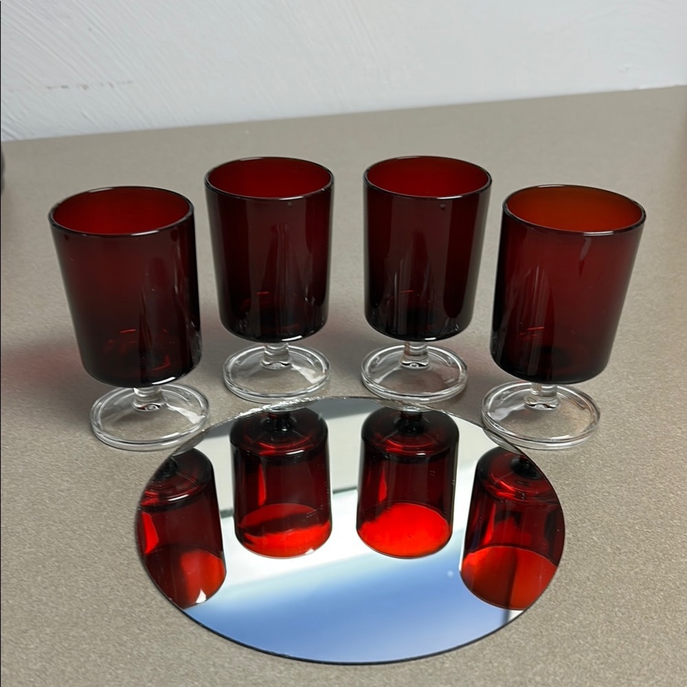 Crimson Glass Goblet Set